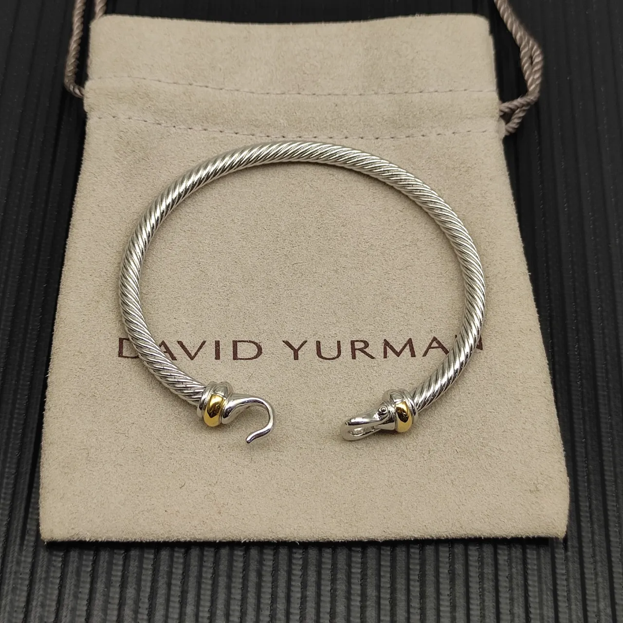 Twisted Cable Two-Tone Metal Toggle Clasp Bracelet 9