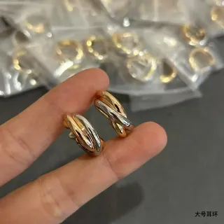 Two-Tone Interwoven Hoop Earrings