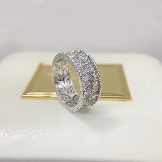 Two-Tone Pavé Filigree Stackable Rings 5