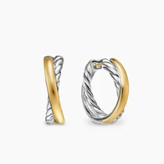 Two-Tone Twisted Rope Hoop Earrings