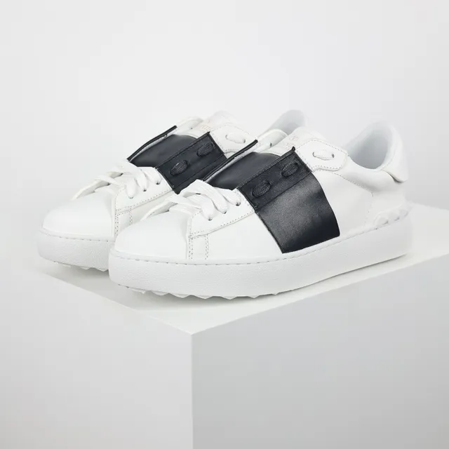 White and Black Strap Low-Top Lifestyle Sneaker 2