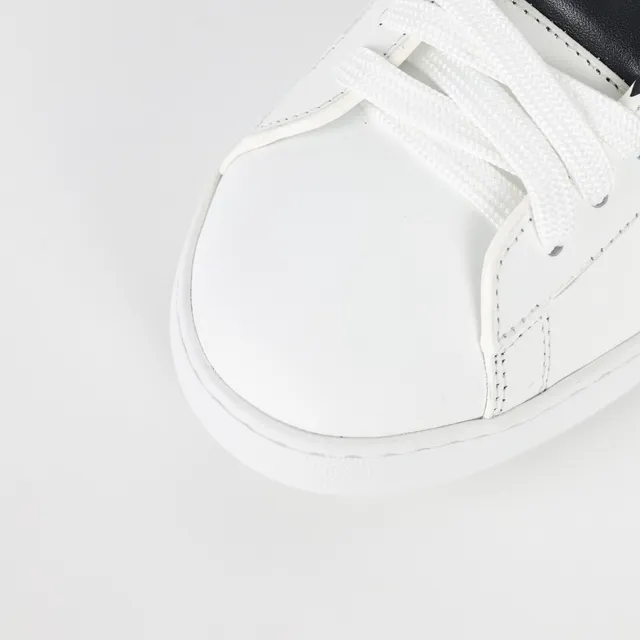 White and Black Strap Low-Top Lifestyle Sneaker 5