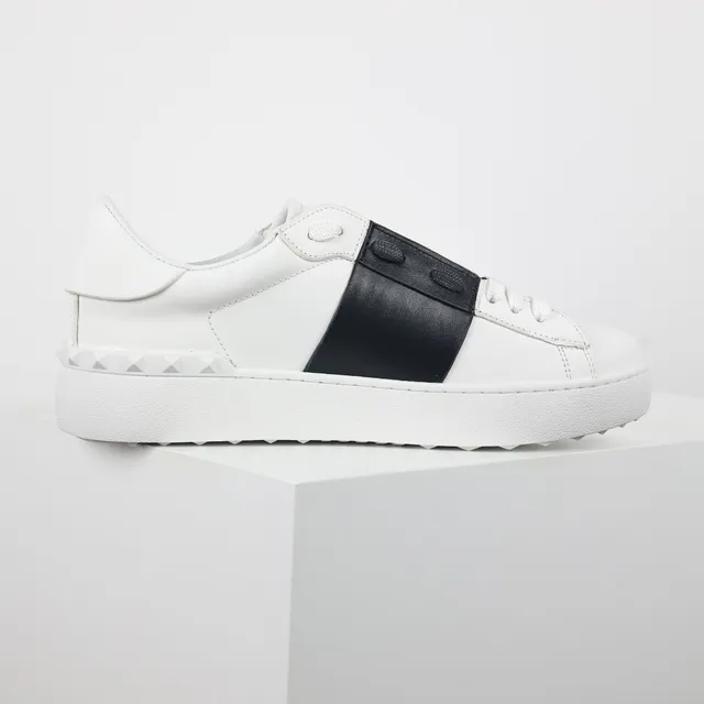 White and Black Strap Low-Top Lifestyle Sneaker 7