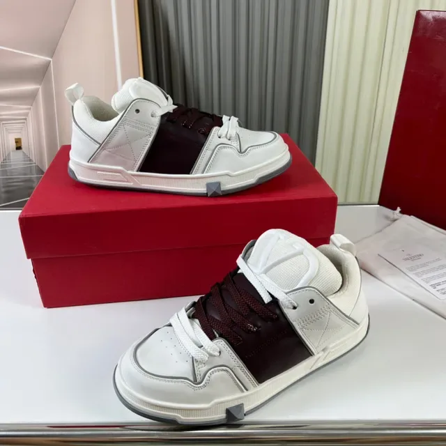 White and Burgundy Mixed-Material Low-Top Lifestyle Sneaker 7