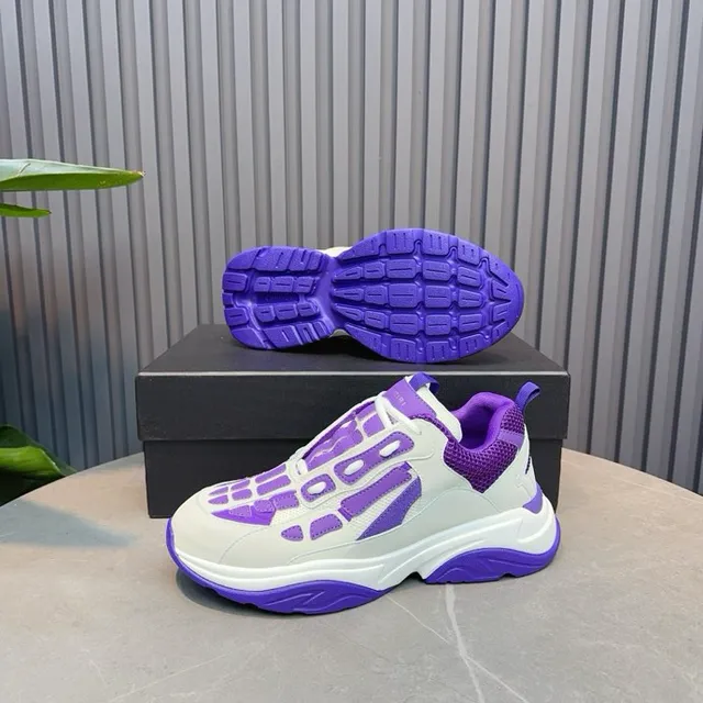 White and Purple Oversized Chunky Sneakers 6