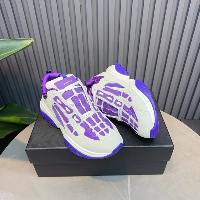 White and Purple Oversized Chunky Sneakers 8