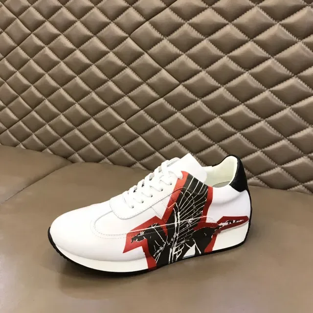 White Black Red Graphic Wing Motif Sneaker 5