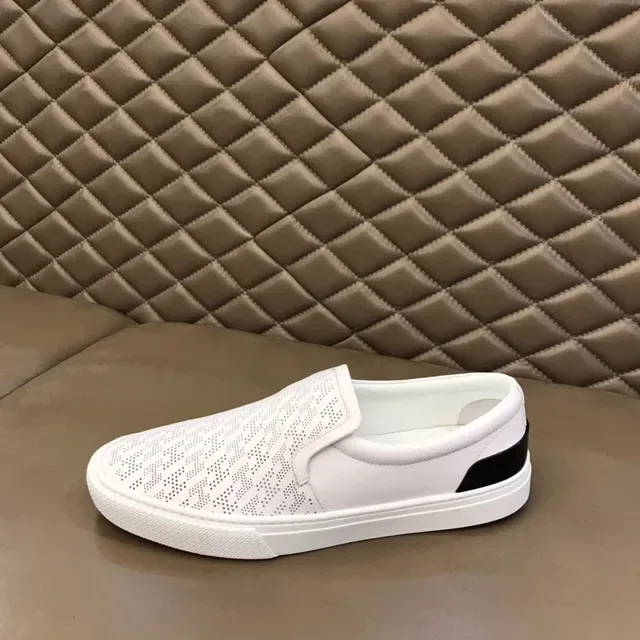 White Black Slip-On Perforated Upper Sneakers 5