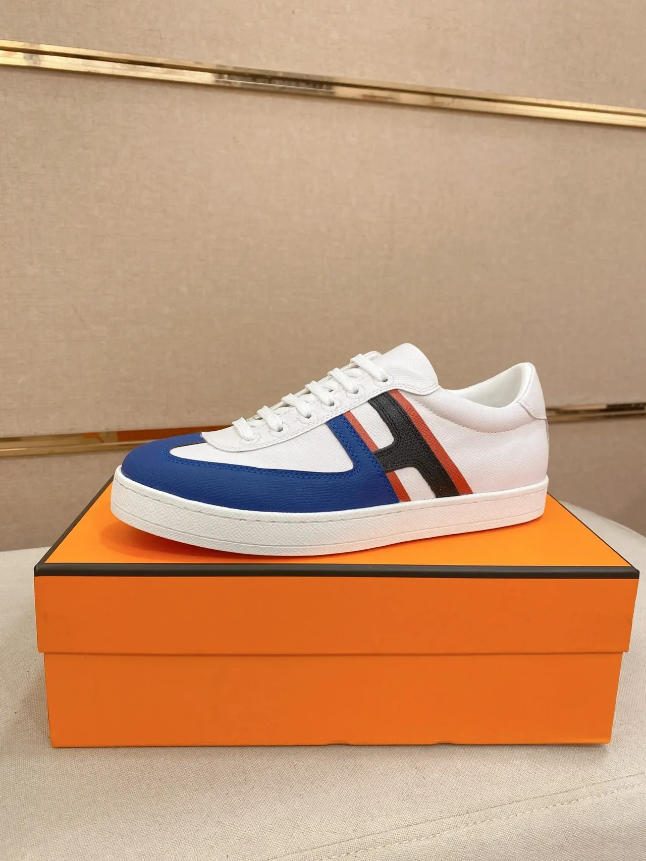 White Blue Black Red Color-Blocked Low-Top Lifestyle Sneaker 1