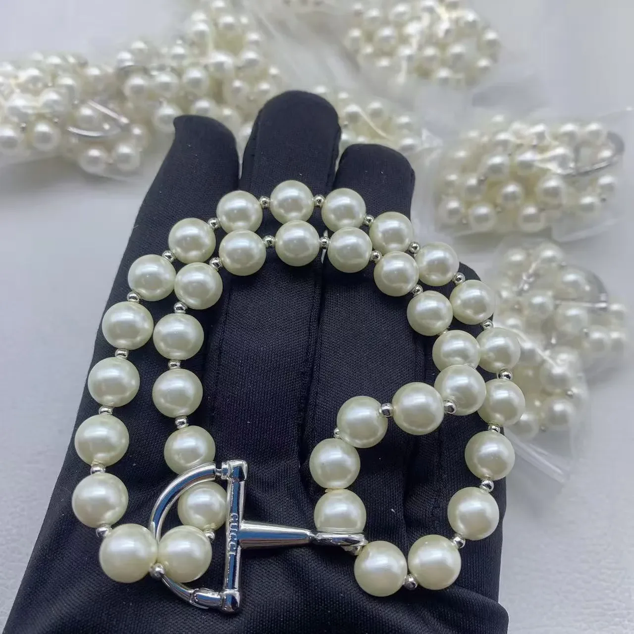 White Gold Double-Strand Cultured Pearl Necklace 3
