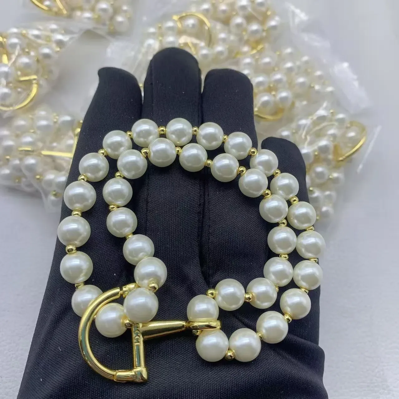 White Gold Double-Strand Cultured Pearl Necklace 4