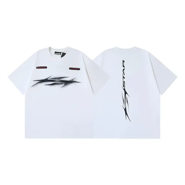 White Graphic Print Oversized T-Shirt 4