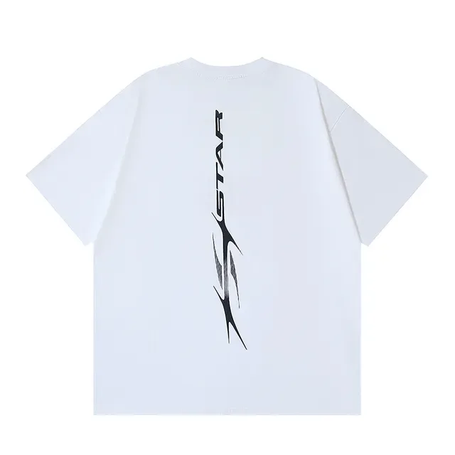 White Graphic Print Oversized T-Shirt 6