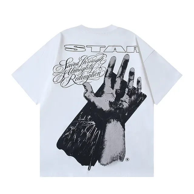 White Graphic-Print Oversized T-Shirt 6