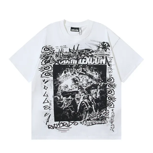 White Graphic Print Oversized T-Shirt 5