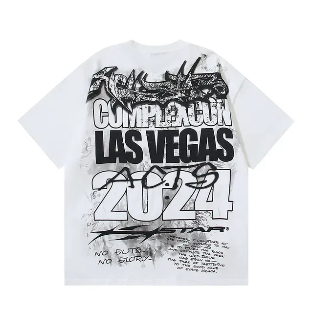 White Graphic Print Oversized T-Shirt 6