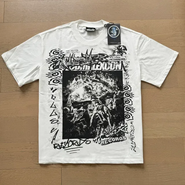 White Graphic Print Oversized T-Shirt 8