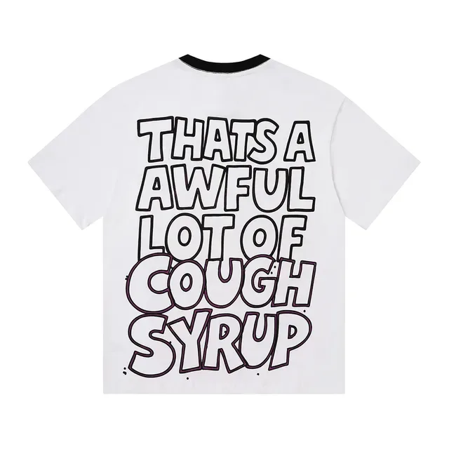 White Graphic-Print Ringer Collar Oversized T-Shirt 4