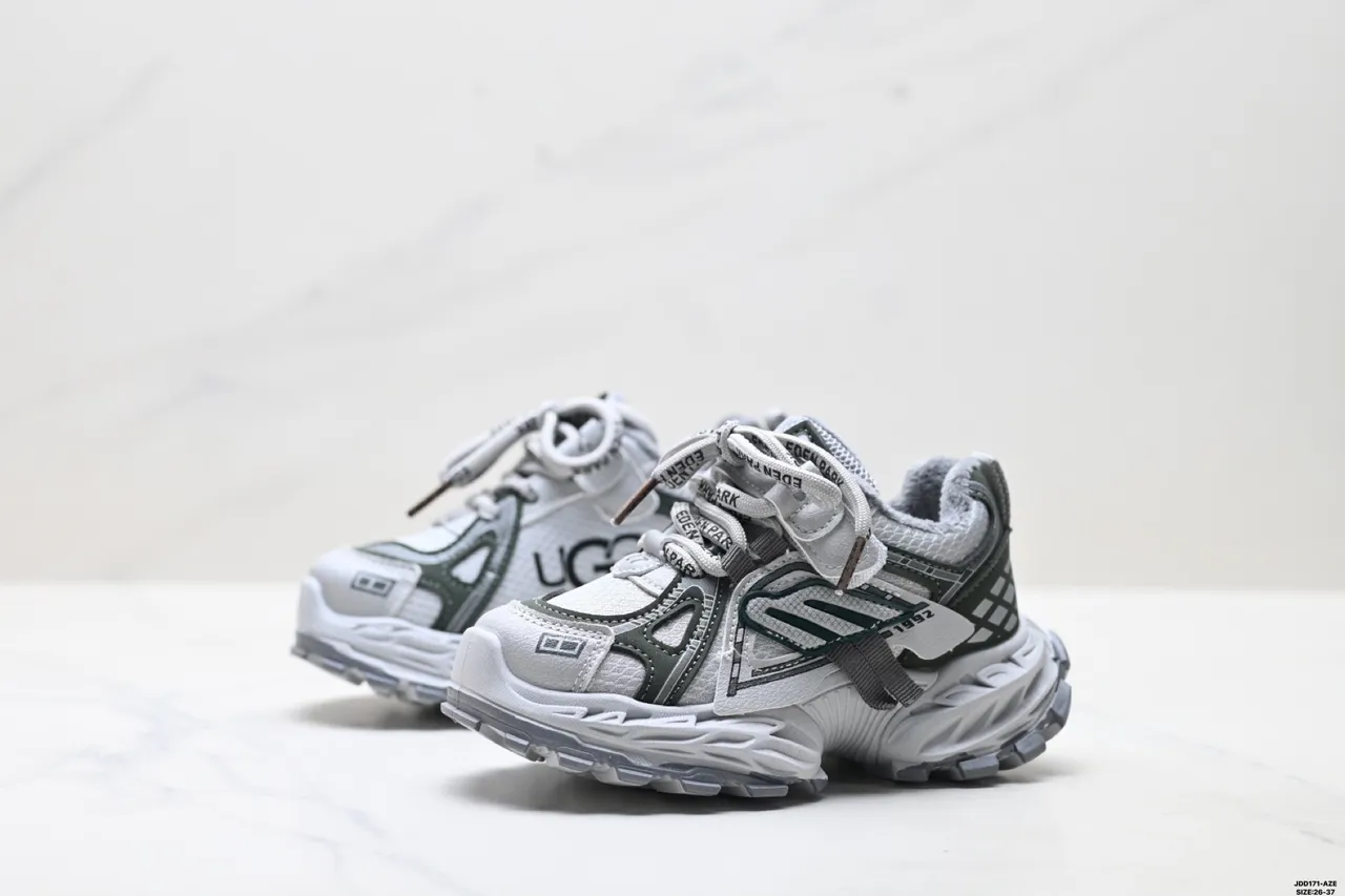 White Green Oversized Sole Mesh And Synthetic Overlay Construction Chunky Sneakers 19