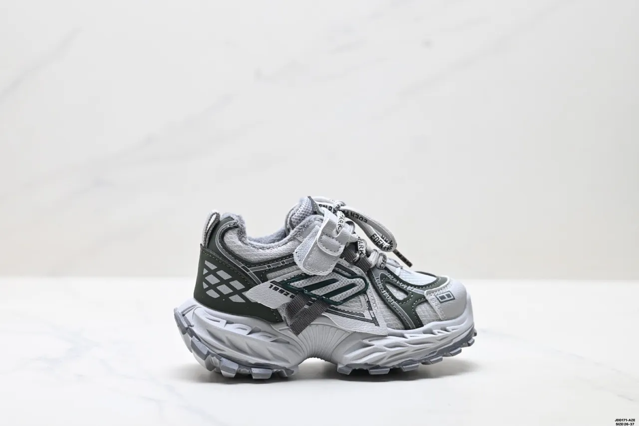 White Green Oversized Sole Mesh And Synthetic Overlay Construction Chunky Sneakers 21