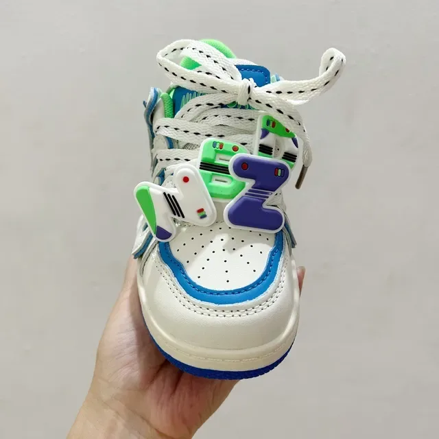 White Navy Low-Top Decorative Script Overlay Sneakers 22