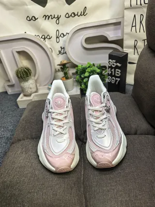 White Pink Oversized Sole Mesh And Synthetic Overlay Chunky Sneakers 10