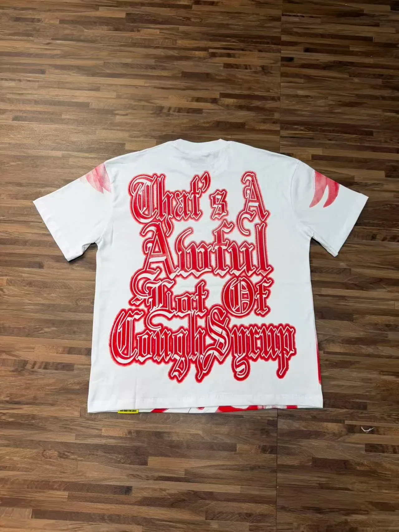 White Red Graphic Print Crewneck Double-Sided T-Shirt 8