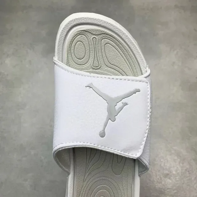 White Single-Strap Velcro Slide Slipper 4
