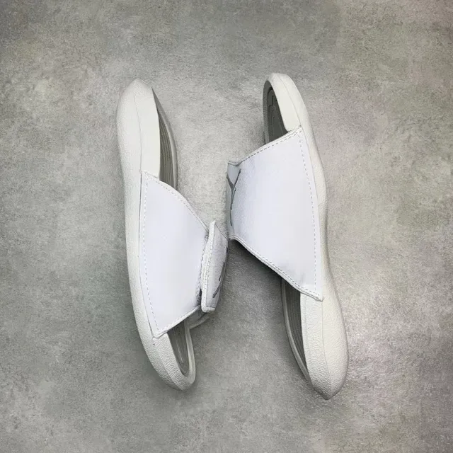 White Single-Strap Velcro Slide Slipper 5