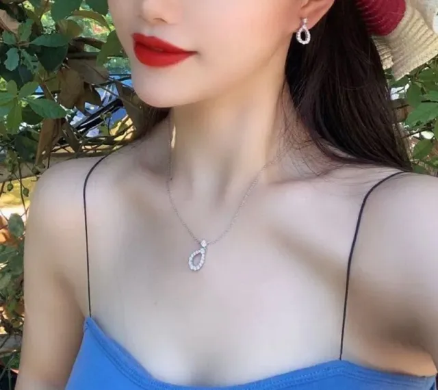 Winston Pavé Teardrop Drop Necklace 8