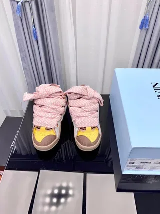 Yellow and Gray Laceless Bow Sneaker 3