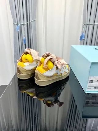Yellow and Gray Laceless Bow Sneaker 4