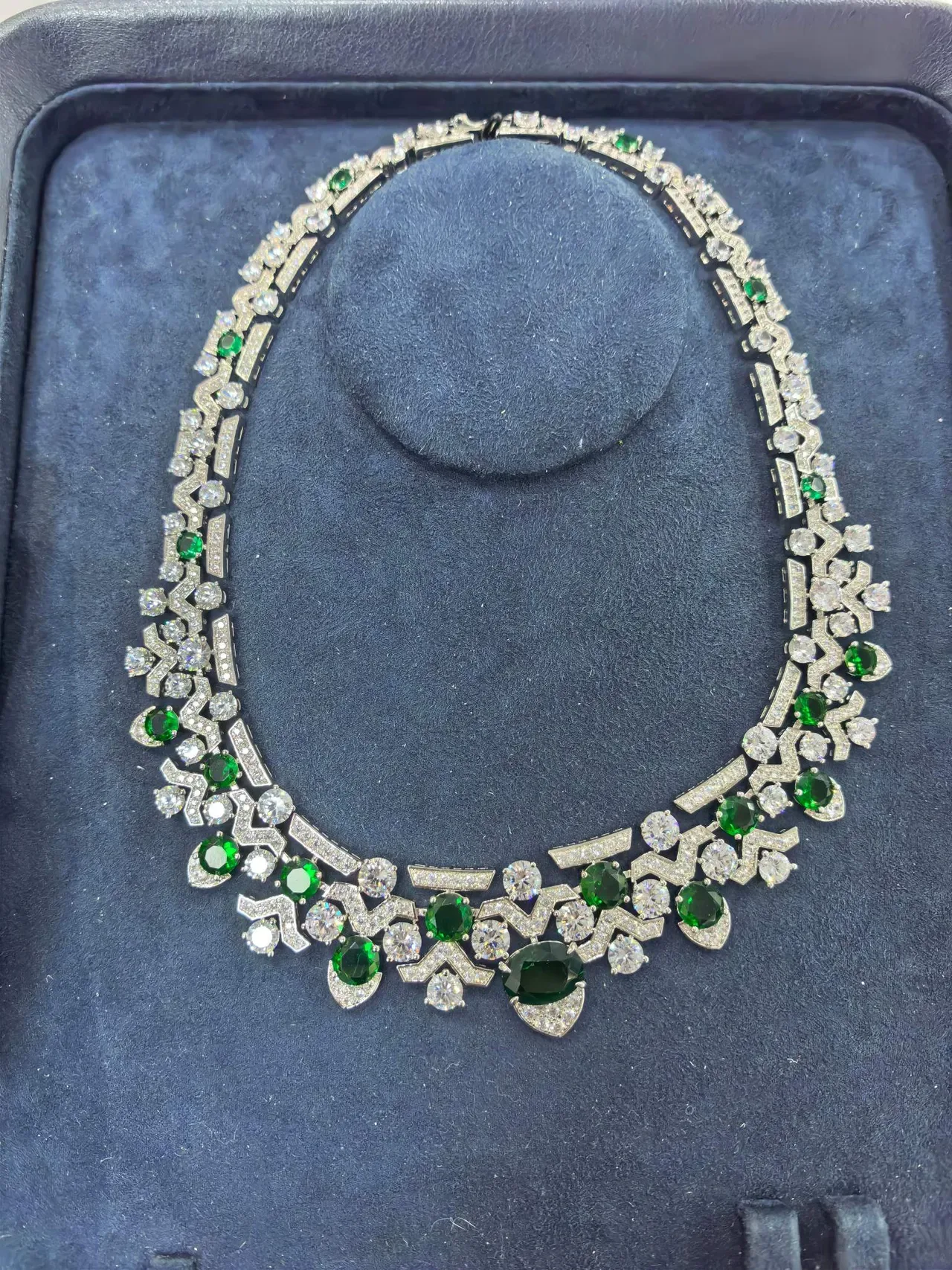 Yellow and White Gemstone Geometric Collar Necklace 7