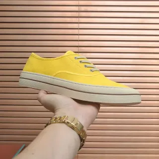 Yellow Beige Upper Low-Top Silhouette Canvas Shoes