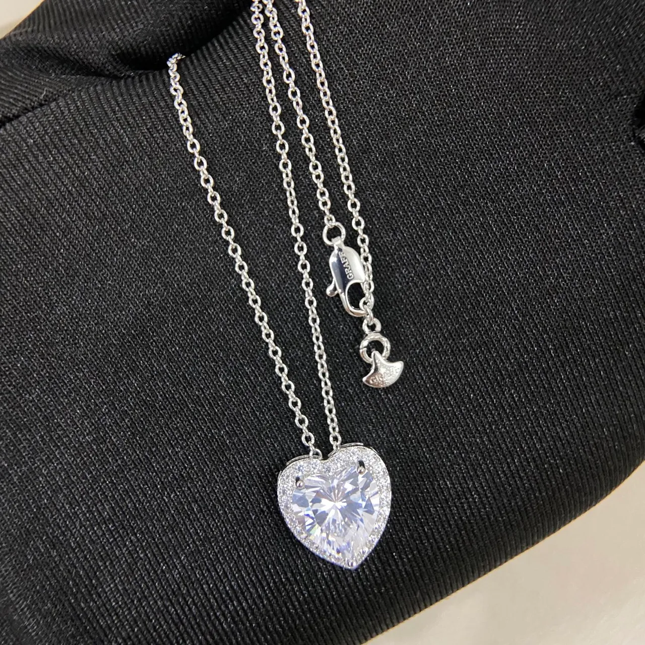 Yellow Gold Heart-Shaped Pendant Halo-Set Cubic Zirconia Necklace 4