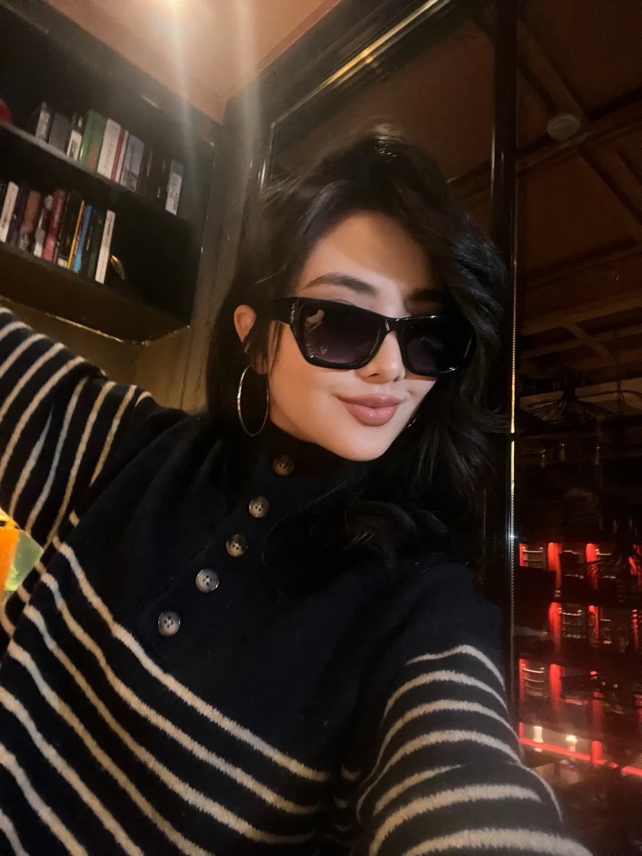 Gentle Monster Beige Black Translucent Acetate Frame Rectangular Oversized Silhouette Sunglasses 8