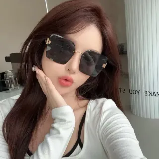 Gentle Monster Geometric Angular Frame Gold-Tone Sunglasses
