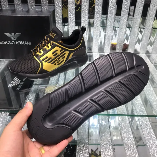 Giorgio Armani EA7 Black and Gold Mesh Lifestyle Sneaker 2