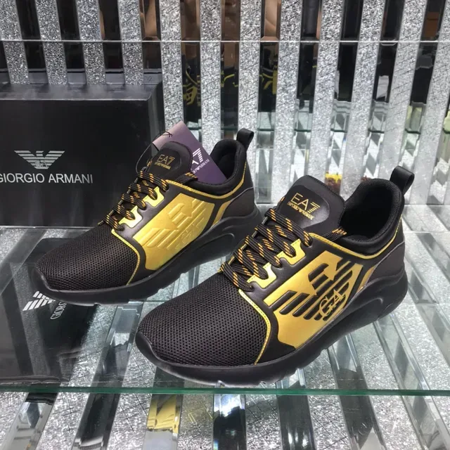 Giorgio Armani EA7 Black and Gold Mesh Lifestyle Sneaker 4