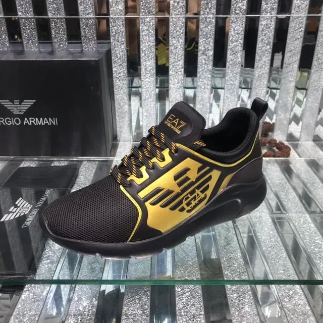 Giorgio Armani EA7 Black and Gold Mesh Lifestyle Sneaker 5