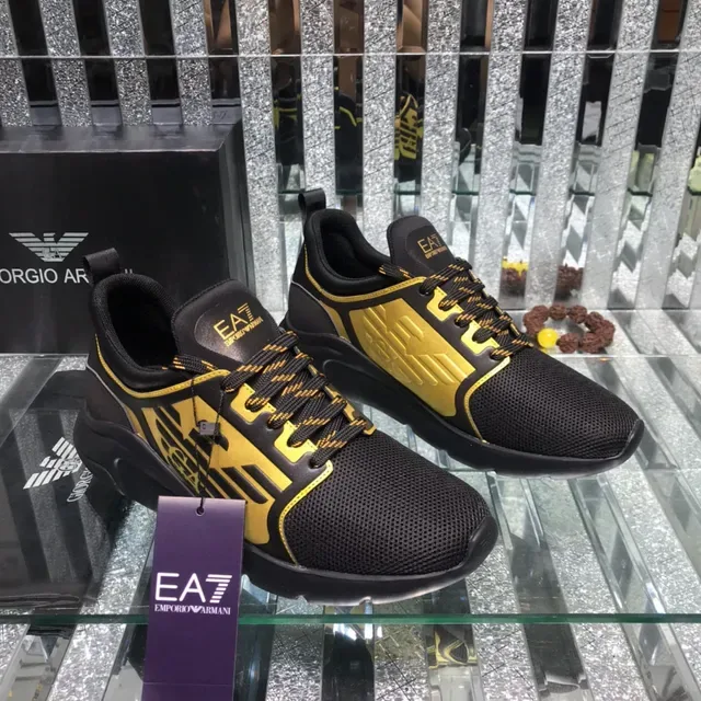 Giorgio Armani EA7 Black and Gold Mesh Lifestyle Sneaker 8