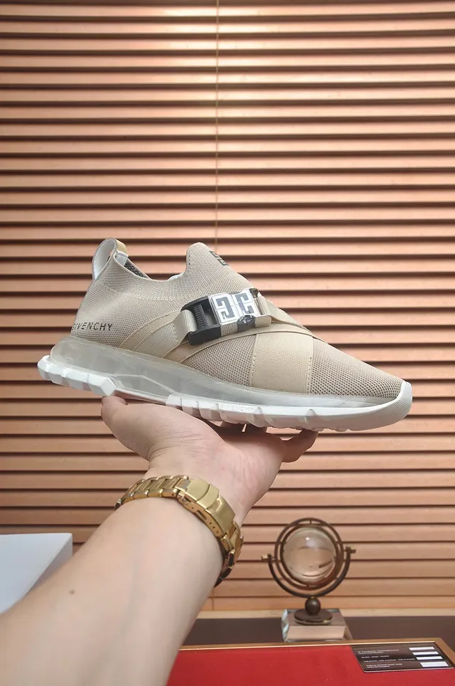 Givenchy Spectre Beige Knit Strap-Buckle Lifestyle Sneakers 2