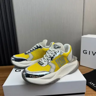 Givenchy Spectre Yellow Mesh Metallic Logo Chunky Sneakers