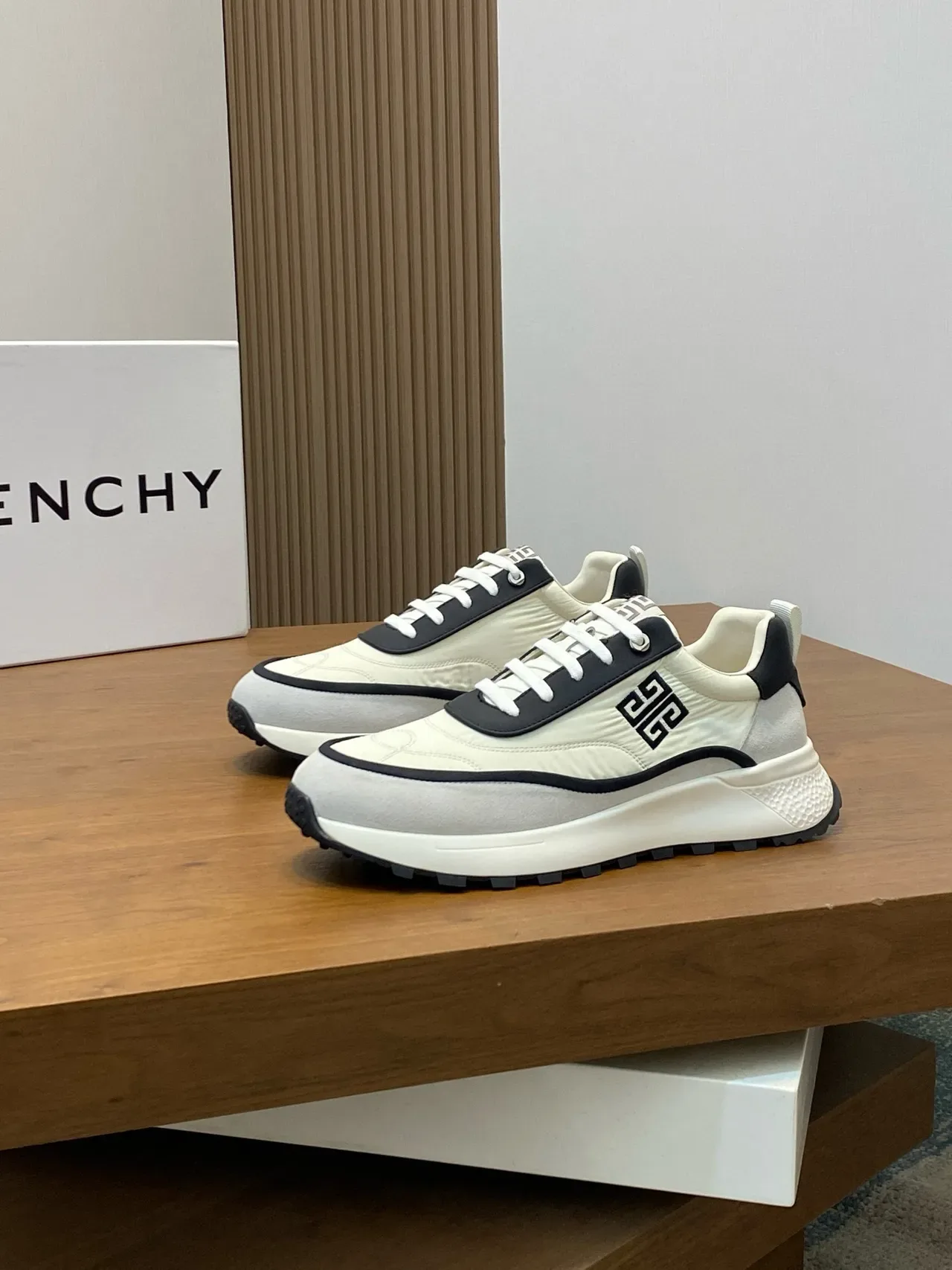 Givenchy Track Trainer Off-White and Black Lifestyle Sneakers 4