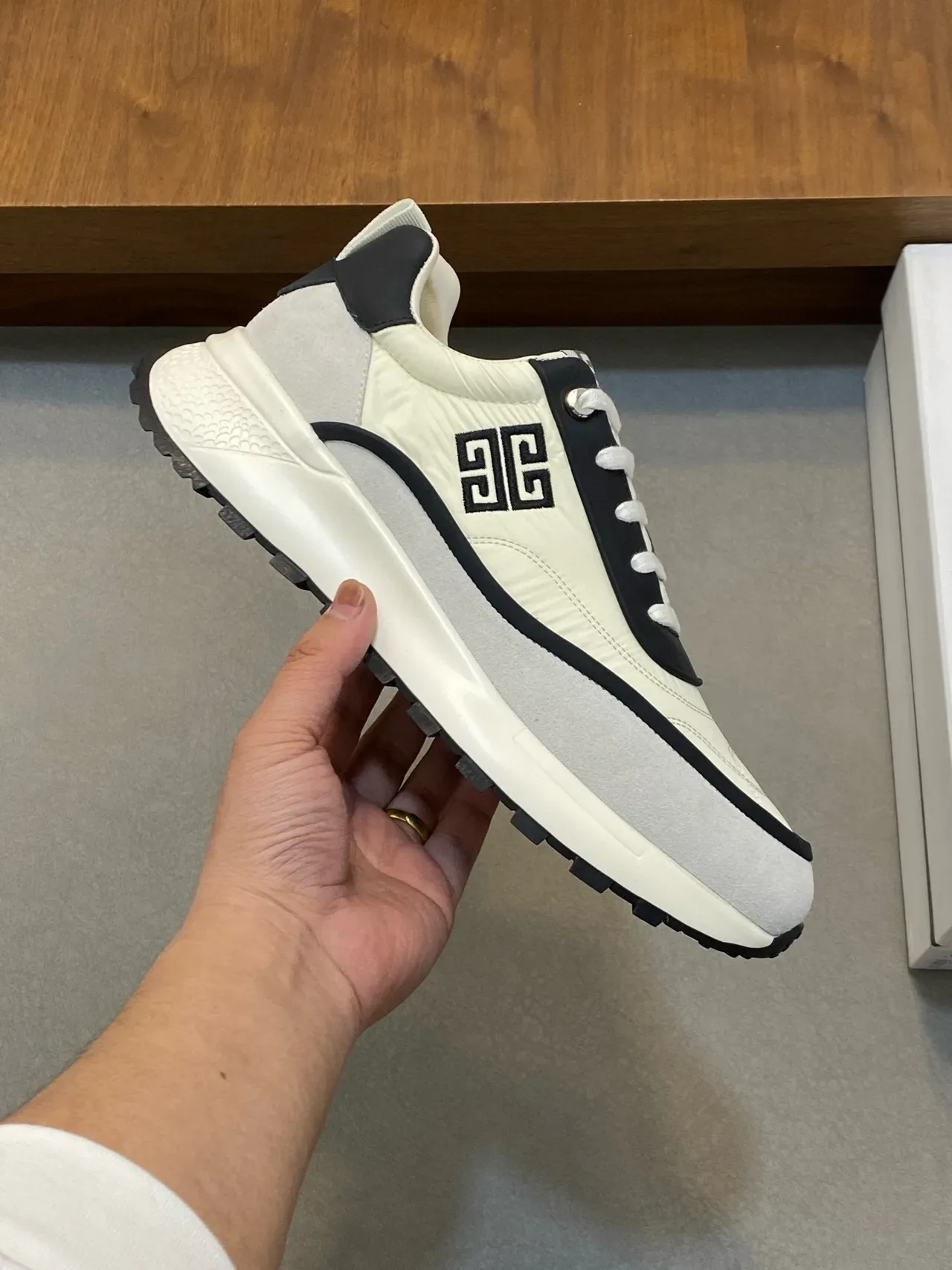Givenchy Track Trainer Off-White and Black Lifestyle Sneakers 5