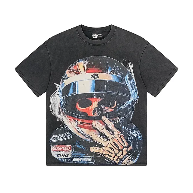 Godspeed Black Multicolor Oversized Fit Acid-Wash T-Shirt 2
