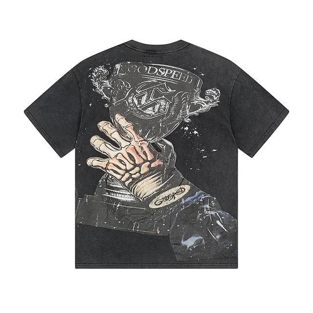 Godspeed Black Multicolor Oversized Fit Acid-Wash T-Shirt 3