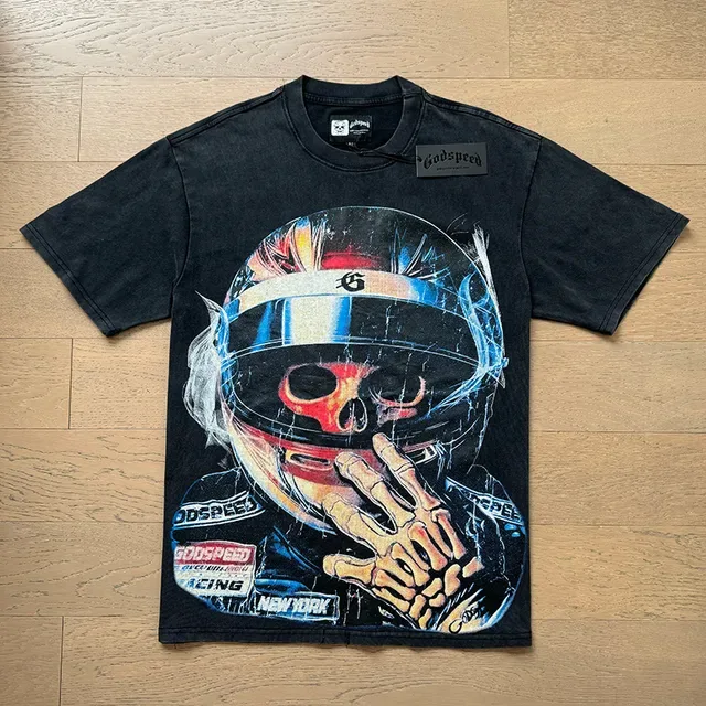 Godspeed Black Multicolor Oversized Fit Acid-Wash T-Shirt 5