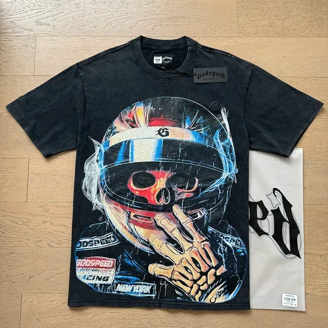Godspeed Black Multicolor Oversized Fit Acid-Wash T-Shirt 6