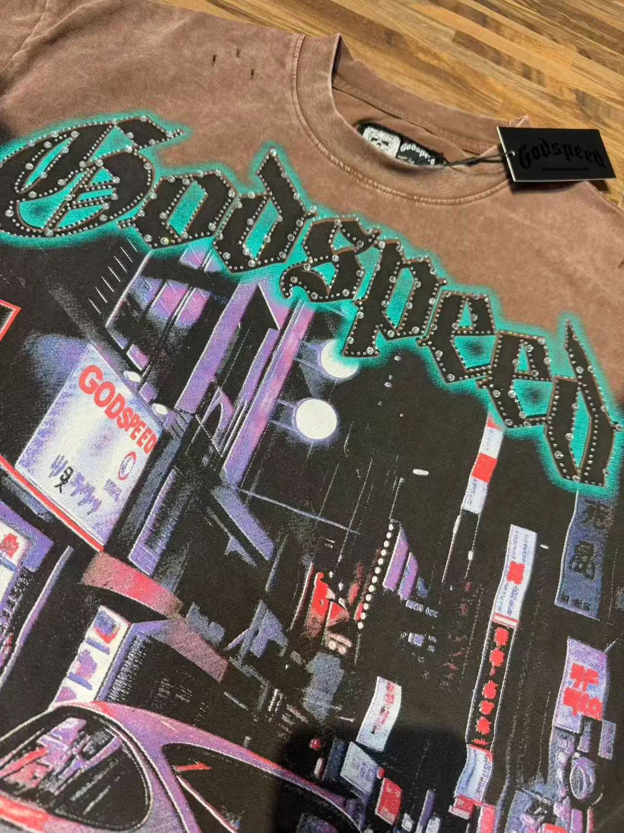 تي شيرت Godspeed غرافيك متهالك بغسيل حمضي 10